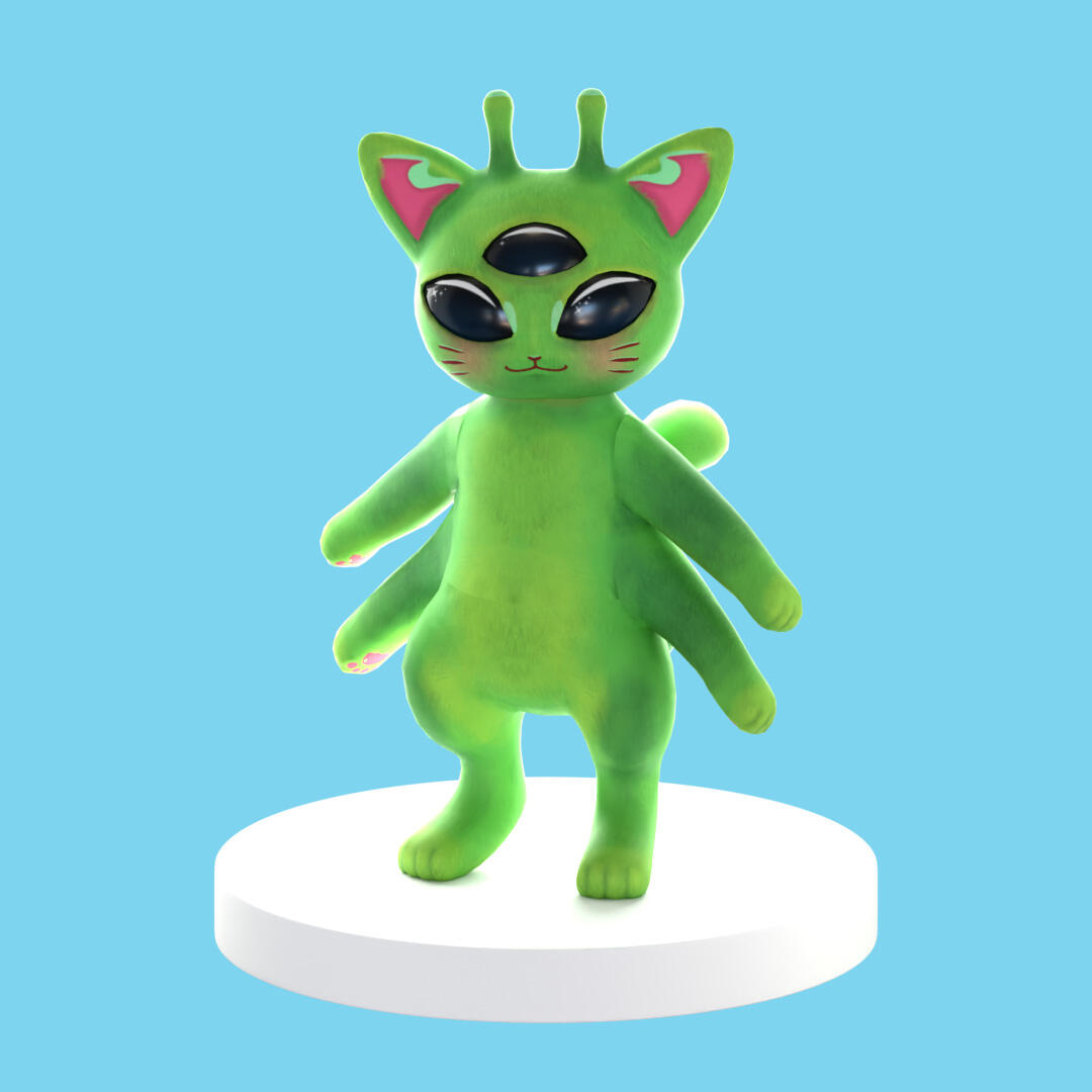 Green Alien Cat Gnarpy